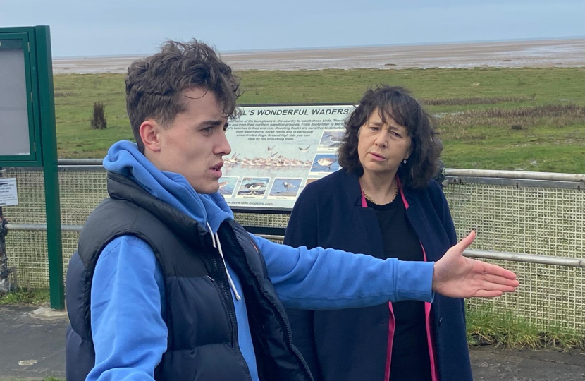 Jenny with Hoylake & Meols councillor Max Booth at Hoylake Beach