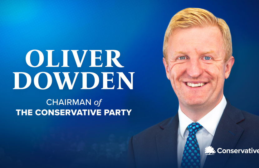 Party Chairman Oliver Dowden addresses Conservative Party Members