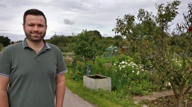 Tom on local allotment site